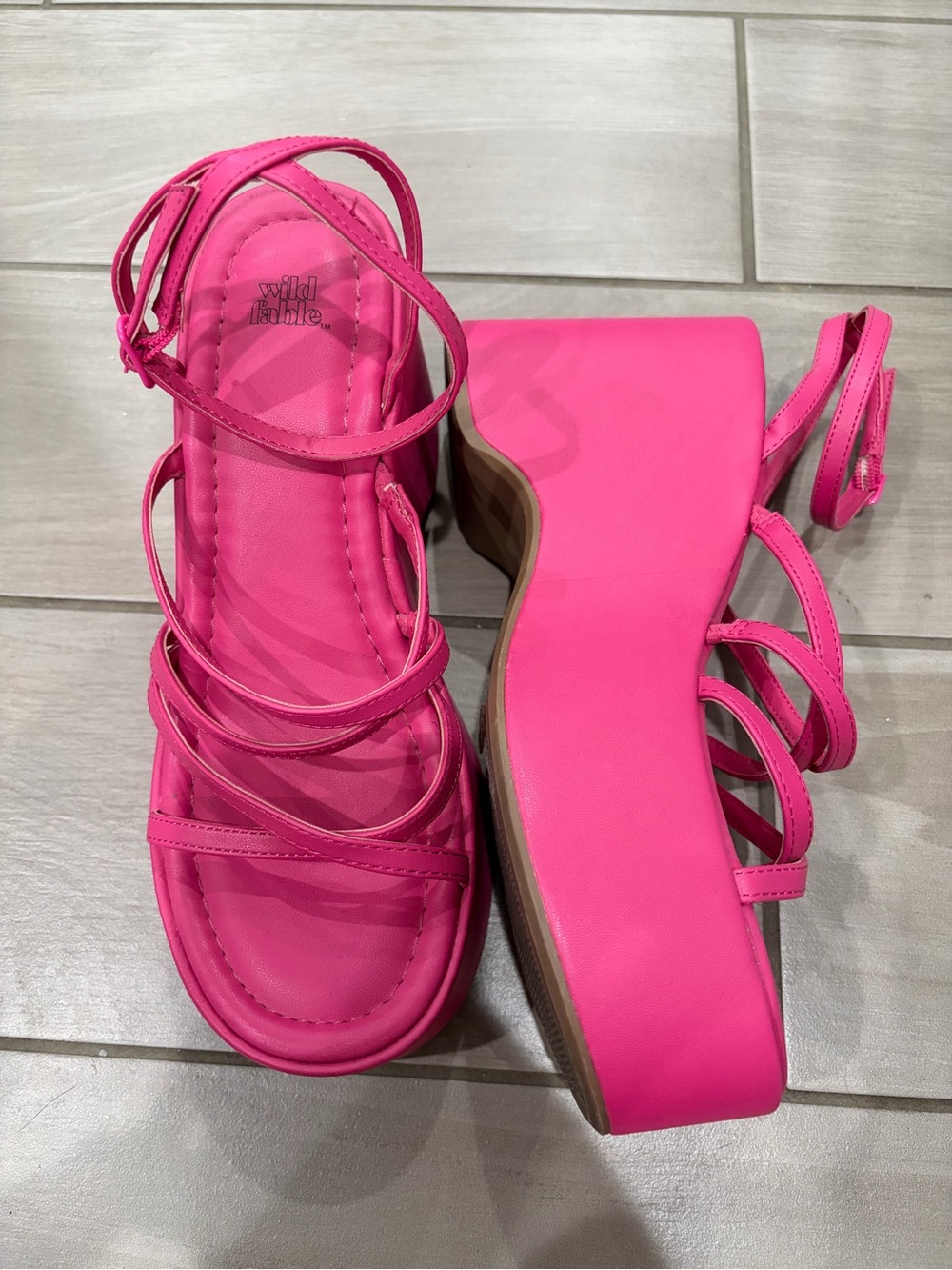 wild fable Neon Pink Strappy Platform Sandals